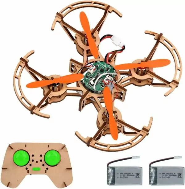 Diy Mini Wooden Drone RC Quadcopter Building Kits for Kids or Beginner,School Educational Science Kits Remote Control for Boys and Girls and Teens(Ages 5-7, 5-9, 8-12, 10+) gkfescc XYQ-2