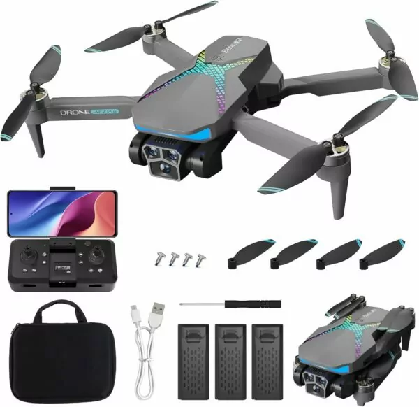 Drone with 1080p HD Camera, 60Mins Flight Time, Brushless Motor, FPV Drones for Kids and Adults, For Beginner, Headless Mode, One Key Start/Landing