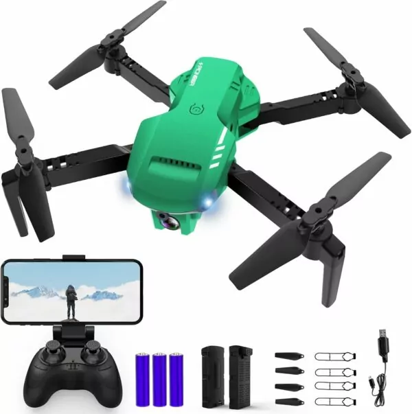 Drone with Camera - 1080P HD FPV Foldable Drone with Carrying Case, 2 Batteries, 90° Adjustable Lens, One Key Start/Landing, Altitude Hold, 360° Flip, Toys Gifts for Kids and Adults