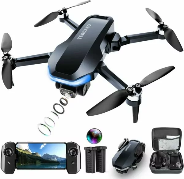 Drone with Camera for Adults, 2K HD Camera FPV Live Video, Foldable Remote Control Quadcopter, Brushless Motor, Gravity Control,Headless Mode, Gesture Control, Drone for Toys Gifts or Beginners