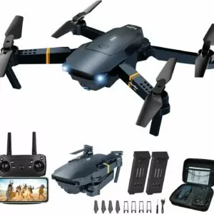 Drones with Camera for Adults Kids, Foldable RC Quadcopter, Helicopter Toys, 1080P FPV Video Drone for Beginners, 2 Batteries, Carrying Case, One Key Start, Altitude Hold,Headless Mode,3D Flips