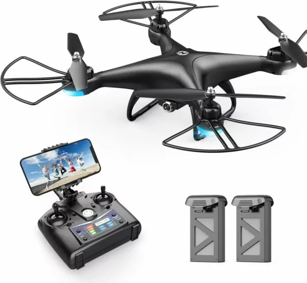 Holy Stone HS110D FPV RC Drone with 1080P HD Camera Live Video 120°Wide-Angle WiFi Quadcopter with Gravity Sensor, Voice & Gesture Control, Altitude Hold, Headless Mode, 3D Flip RTF 2 Batteries