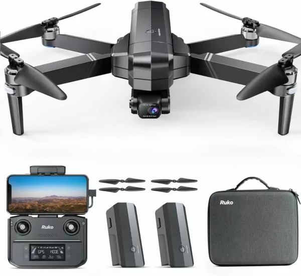 Ruko F11GIM2 Drones with Camera for Adults 4K, 64Mins Flight Time, Gimbal & EIS 4K Camera, 9842ft Digital video Transmission, GPS Auto-return Professional Quadcopter, Level 6 Wind Resistance